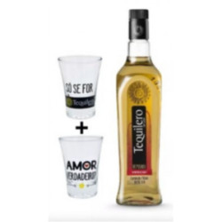 TEQUILA TEQUILERO REPOSADO KIT C/ 2 COPOS 6X750ML