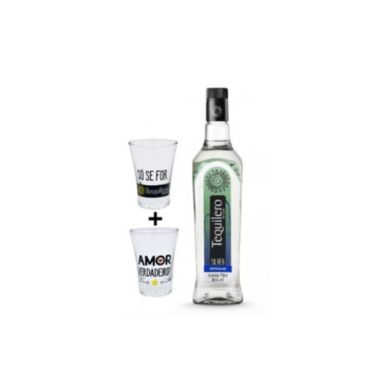 TEQUILA TEQUILERO SILVER KIT C/ 2 COPOS 6X750ML TEQUILA TEQUILERO SILVER KIT C/ 2 COPOS 6X750ML