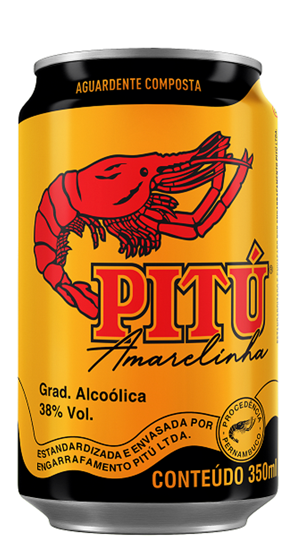 AGUARDENTE AMARELINHA PITU LATA 12X350ML