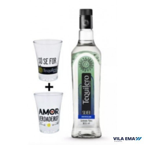 Tequila Tequilero Silver Kit com 2 Copos 6x750ml