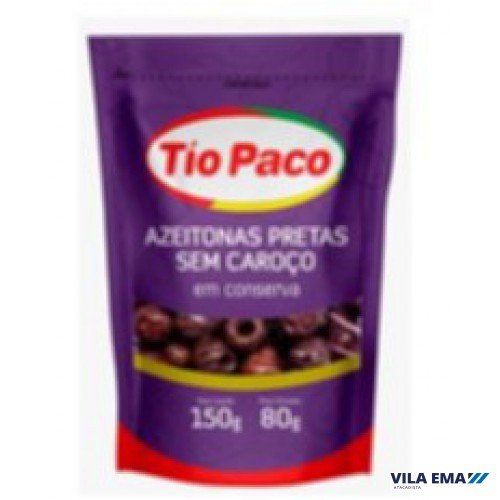AZEITONA TIO PACO PRETA S/CAROÇO DOY PACK 24X80G