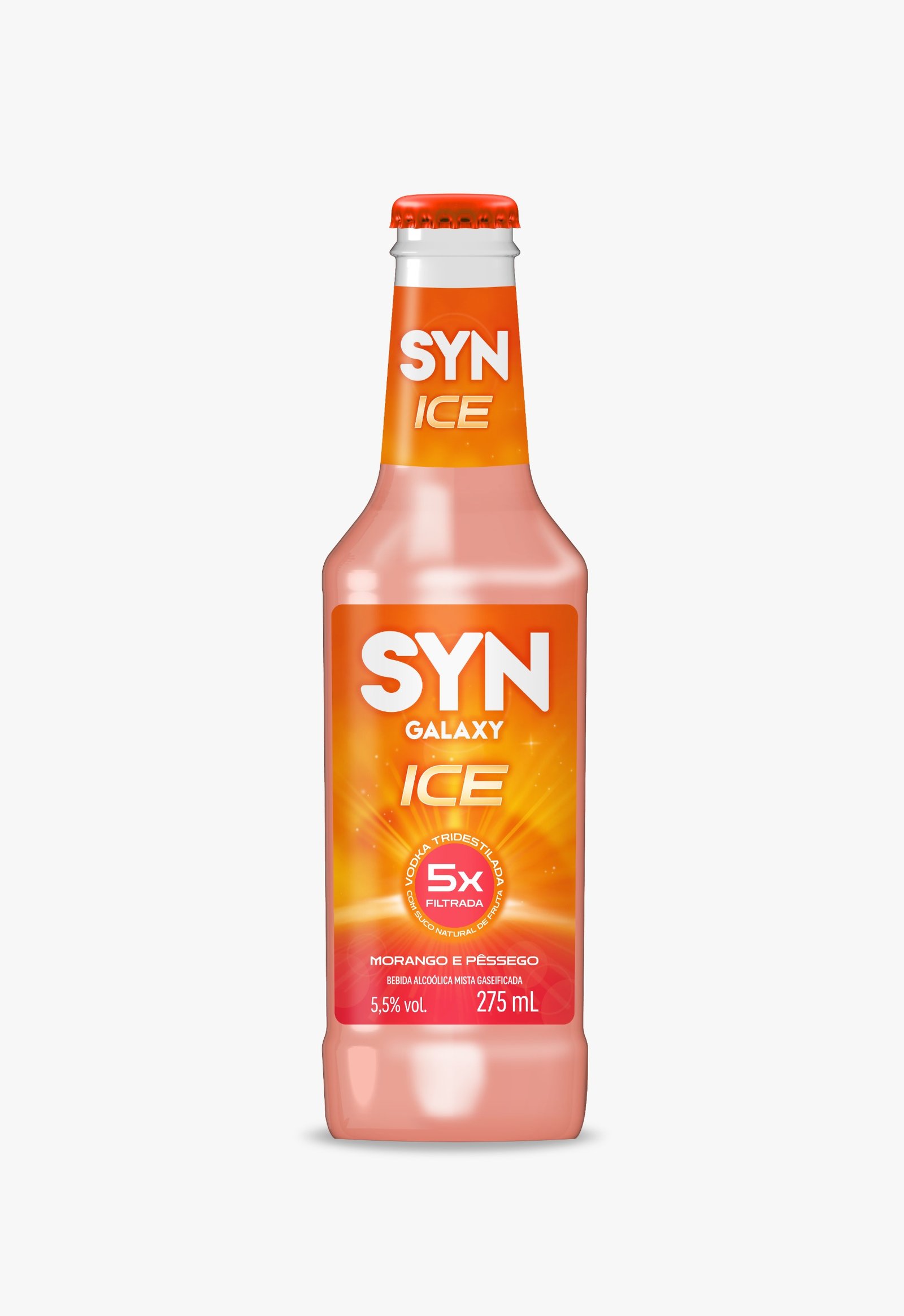 BEB MISTA GASEIFICADA SYN ICE GALAXY MORANGO E PÊSSEGO 24X275ML