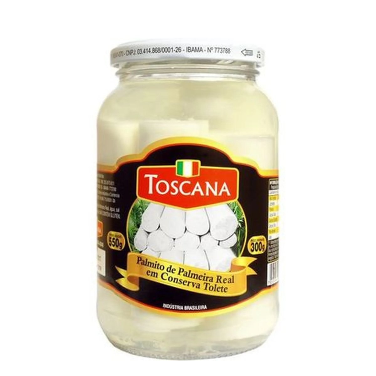 PALMITO PUPUNHA INTEIRO TOLETE TOSCANA 15X550G