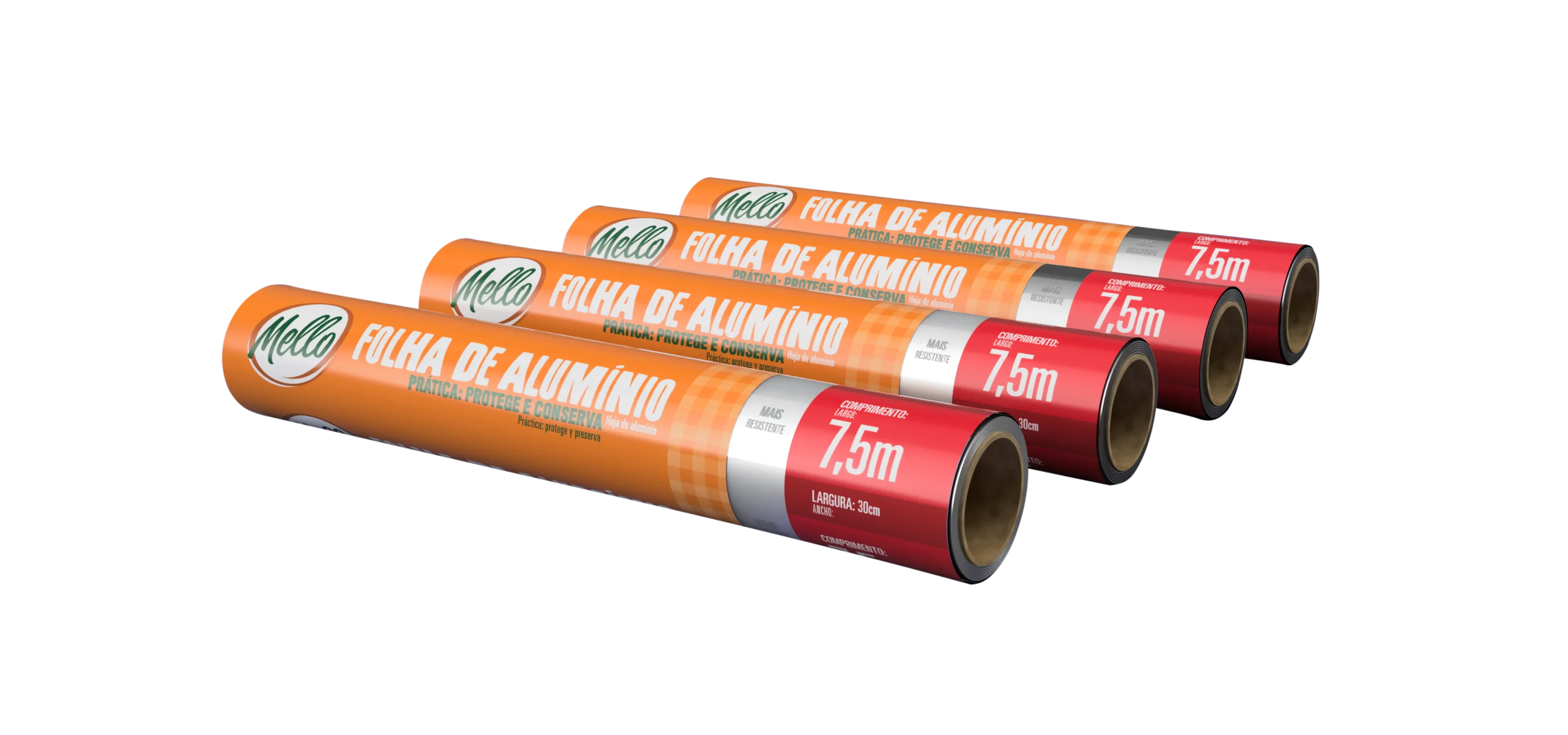 FOLHA DE ALUMINIO 30CMX7,5M CX C/25 ROLOS