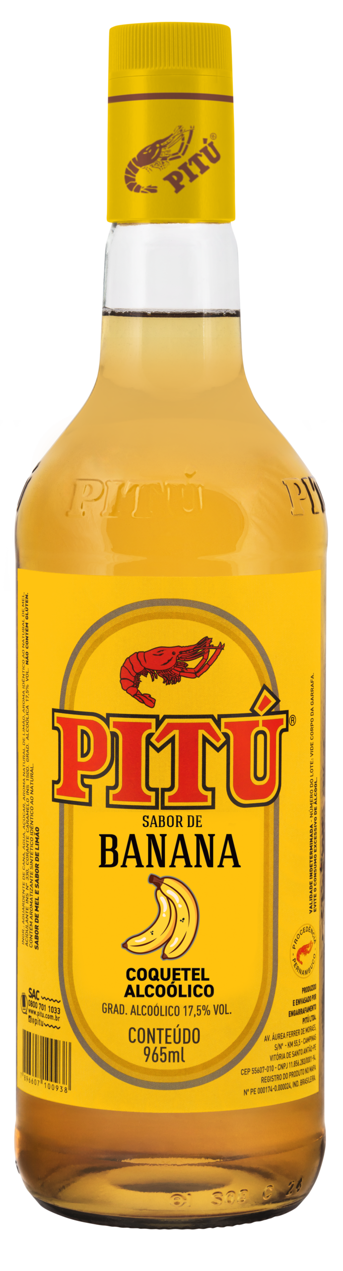 AGUARDENTE PITU BANANA 6X965ML