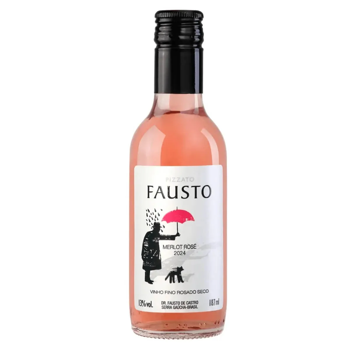 VINHO FINO TT SECO FAUSTO MERLOT ROSE 24X187ML