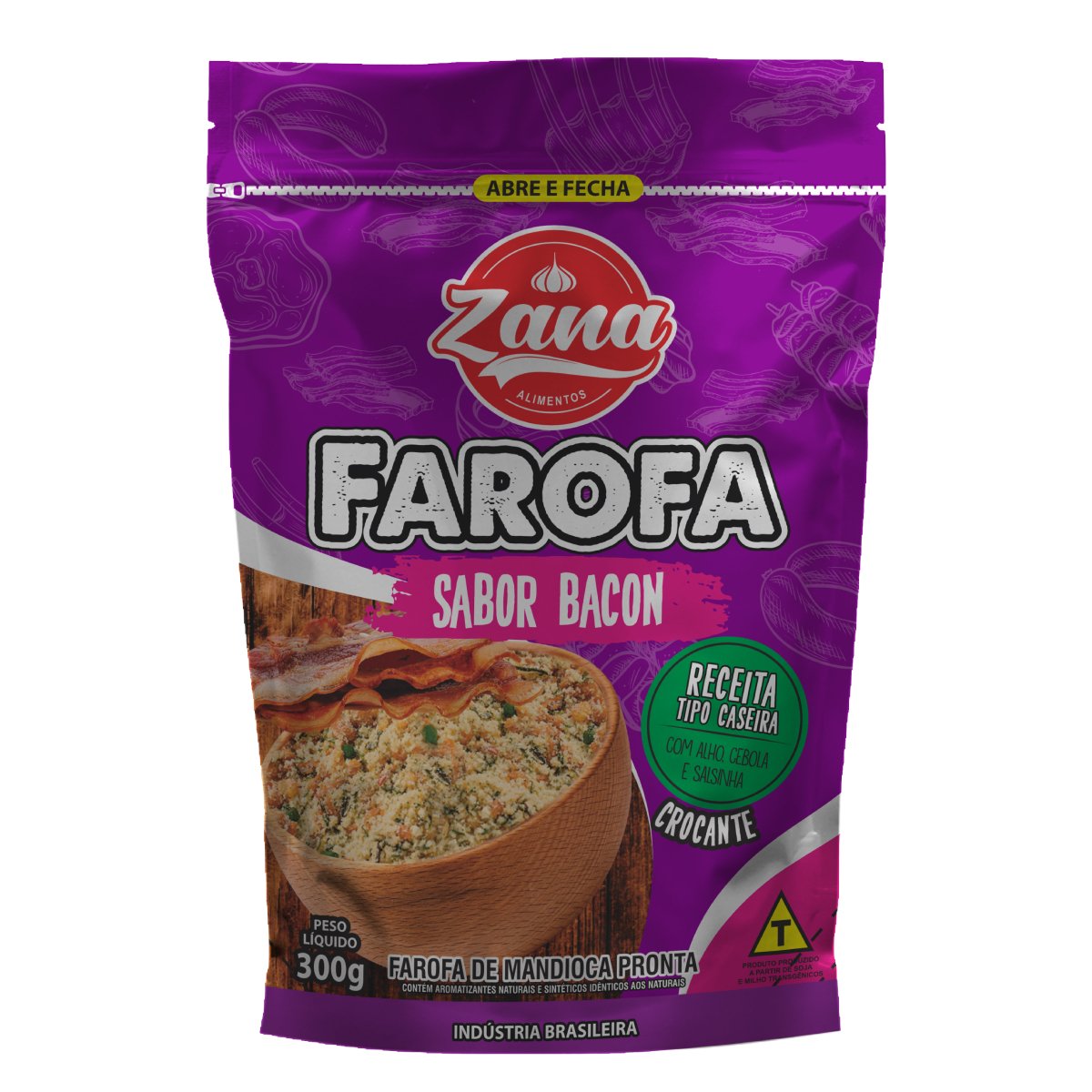 FAROFA CROCANTE ZANA BACON 18X300G