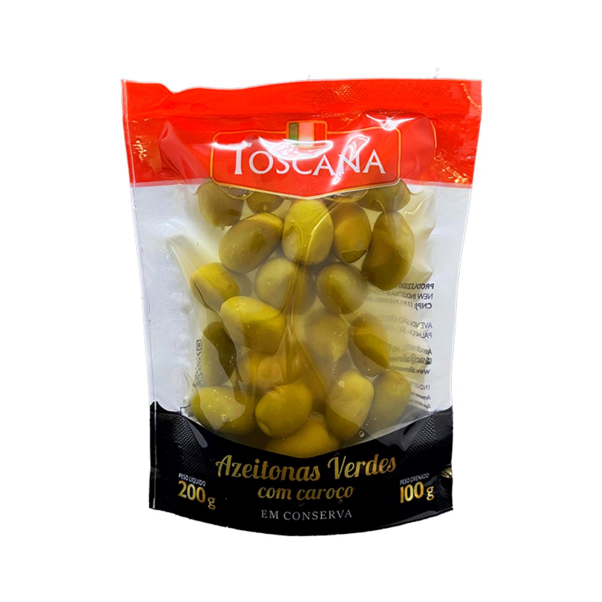 AZEITONA TOSCANA VERDE C/CAROCO 12X200G