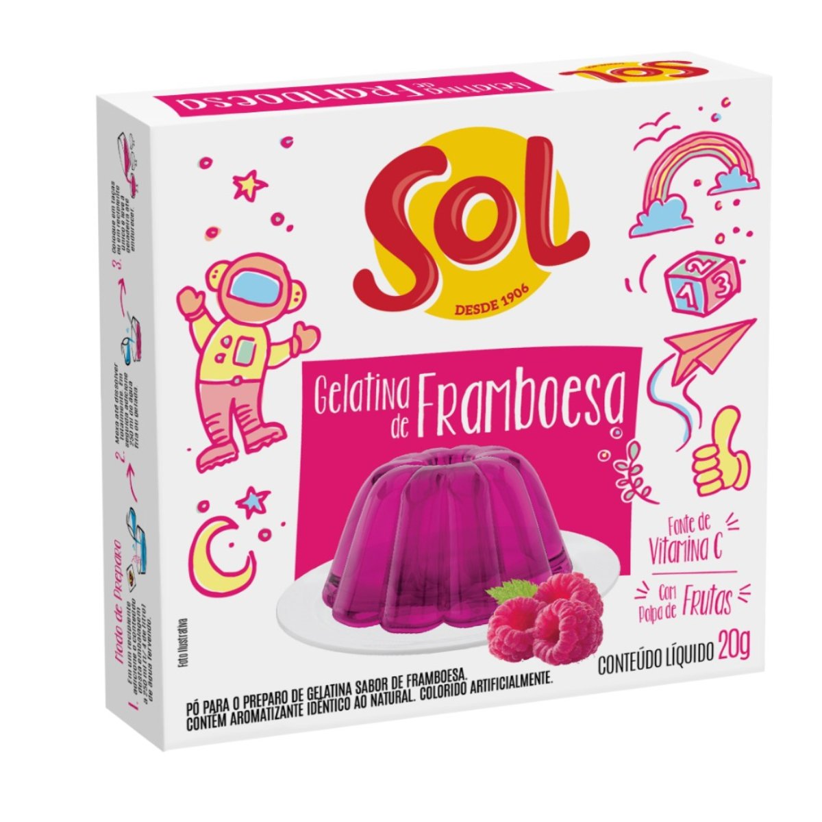GELATINA SOL FRAMBOESA 36X20G