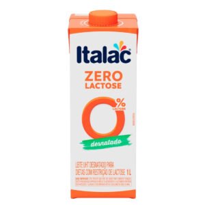 LEITE UHT DESNATADO ZERO LACTOSE ITALAC 12X1L