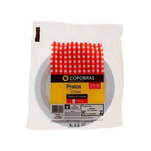 PRATO PLAST 17,5 CM BRANCO PS CX C/500