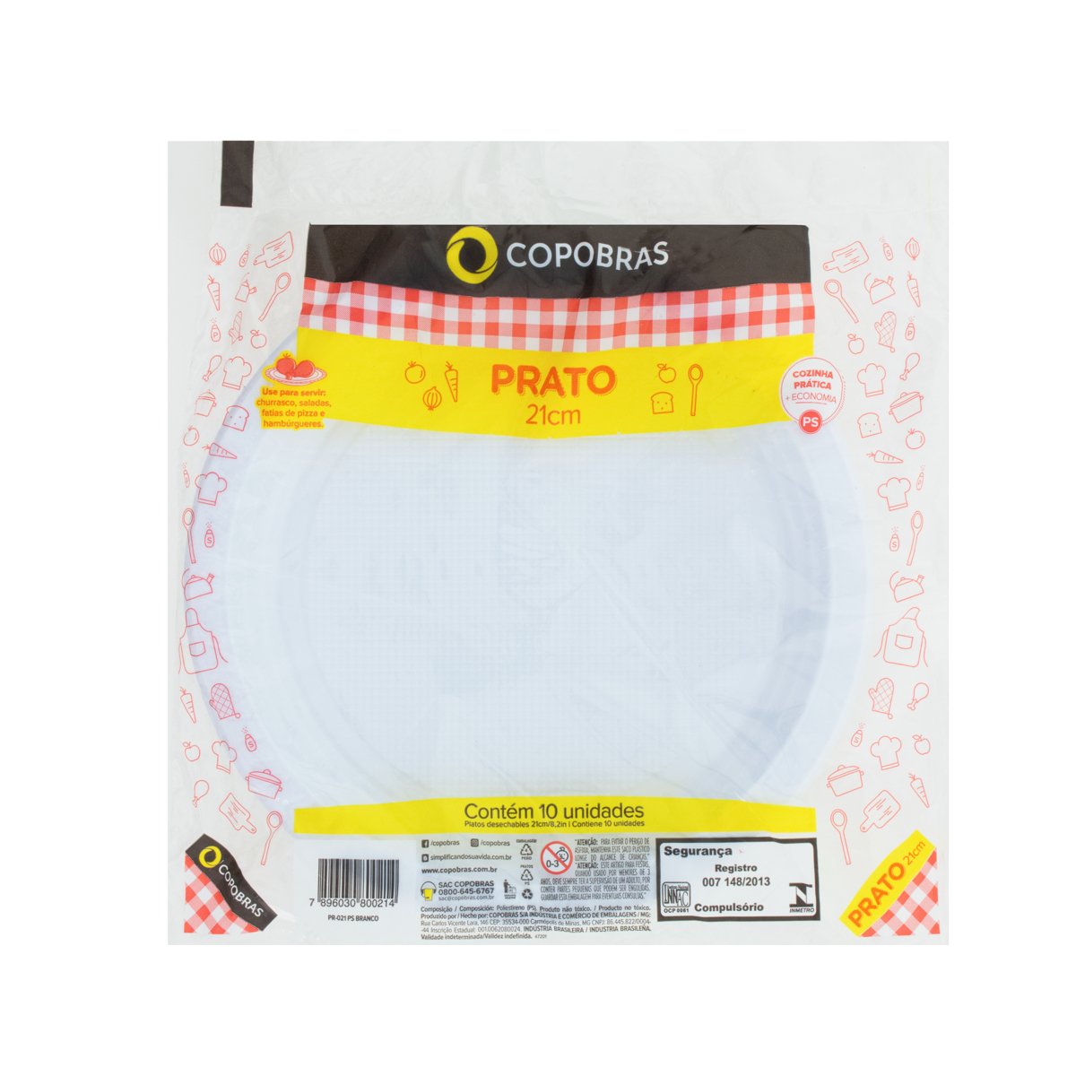 PRATO PLAST 21 CM BCO PS CX C/500