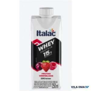 BEB. LAC. UHT WHEY FRUTAS VERMELHAS  ZERO LACTOSE ITALAC 12X250ML (15G PROTEINA)