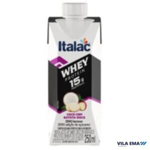 BEB. LAC. UHT WHEY BATATA DOCE COM COCO ZERO LACTOSE ITALAC 12X250ML (15G PROTEINA)