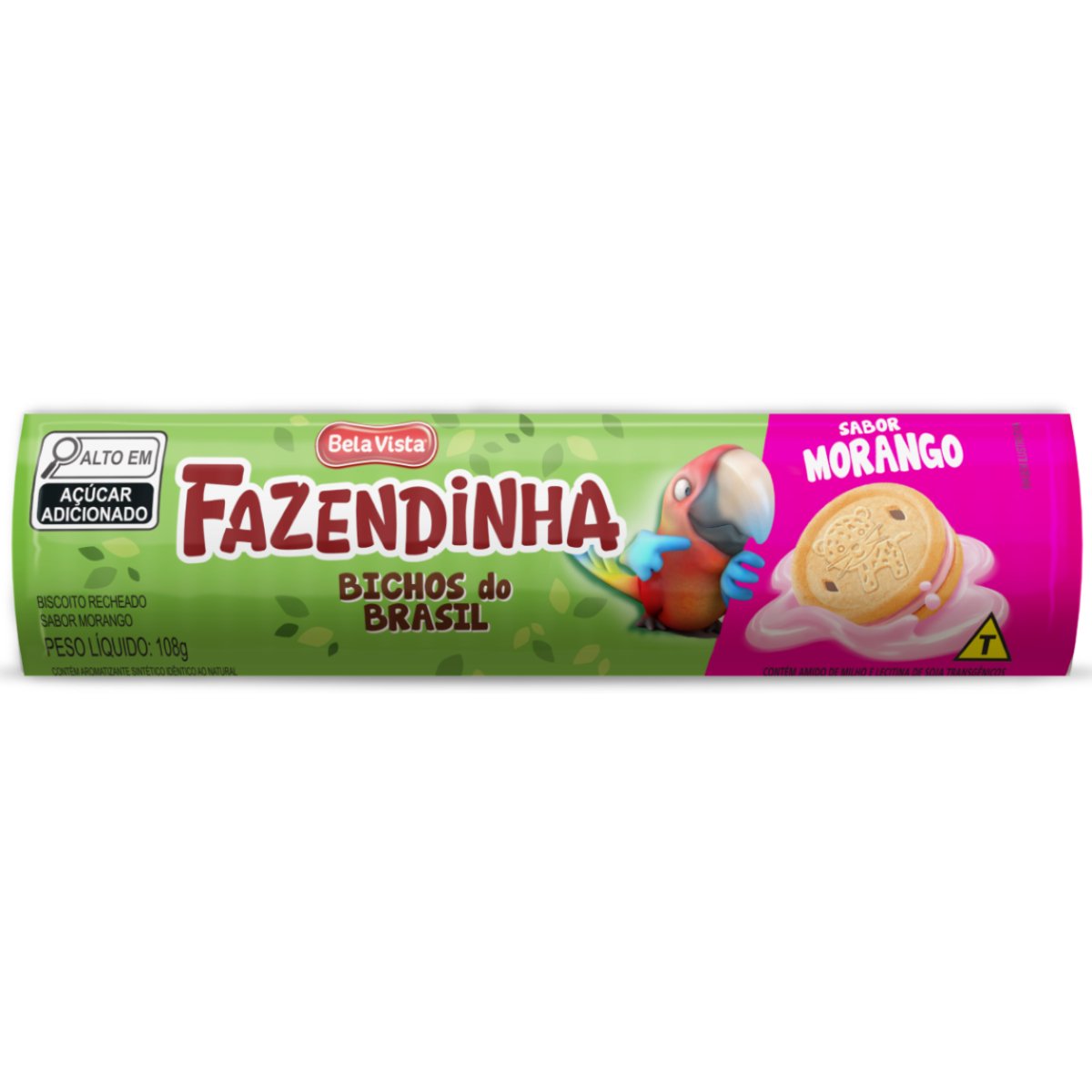 FAZENDINHA BICHOS RECHEADO MORANGO 36X108G